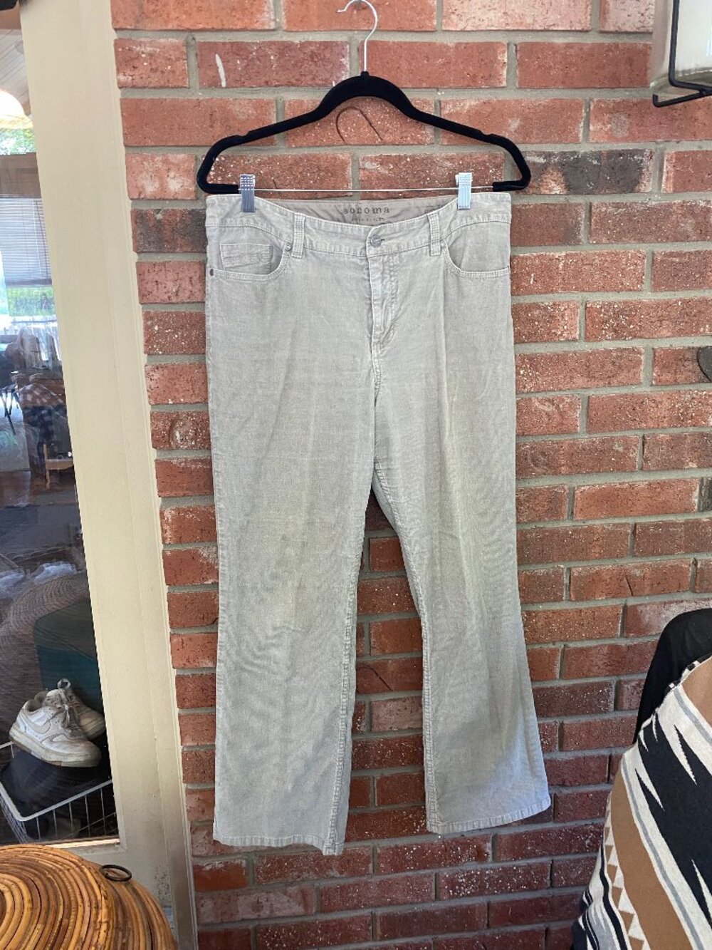 Sonoma Gray Stretch Corduroy Straight Leg Pants